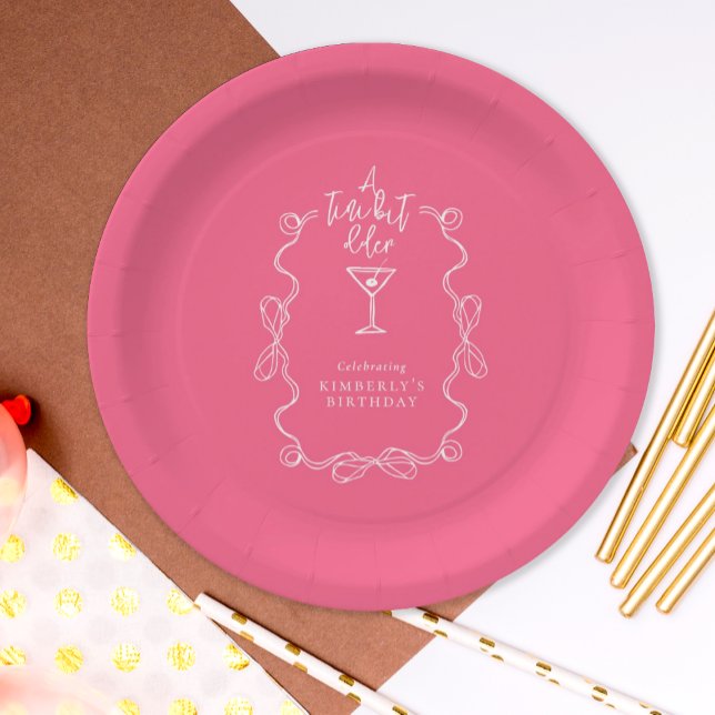 Assiettes En Carton A Tiny Bit Older Pink Cocktail Birthday Party  (Créateur téléchargé)