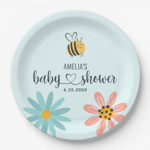 Assiettes En Carton Abeille de miel et Baby showers de fleurs Plaques 