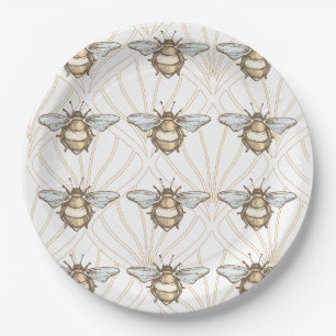 Assiettes En Carton Abeille de miel vintage