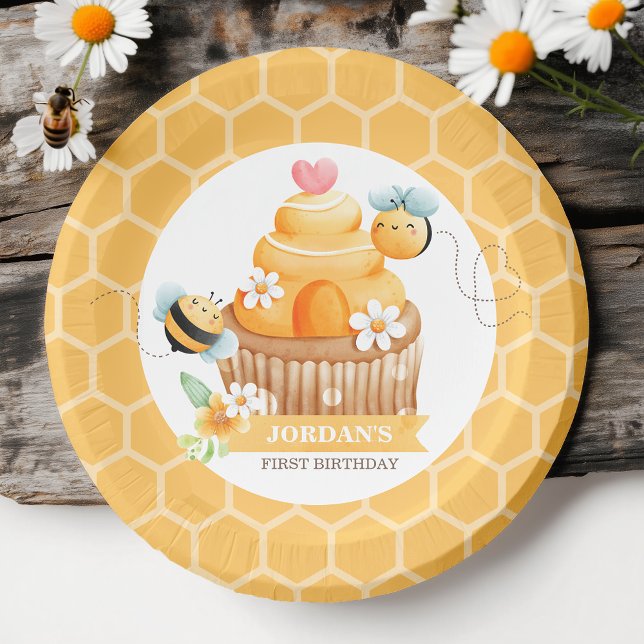 Assiettes En Carton Abeille douce Plaques en papier classique pour l'a (Créateur téléchargé)
