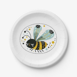 Assiettes En Carton Abeille fantaisiste endormie 