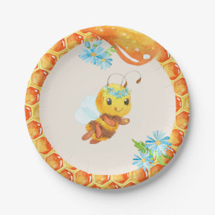 Assiettes En Carton Abeille Plaque d'anniversaire - Fille