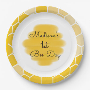 Assiettes En Carton Abeille Thématique 1er Anniversaire Jour des abe
