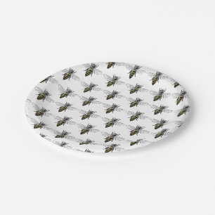 Assiettes En Carton Abeille Vintage Preppy Heraldic #2 Armoiries C
