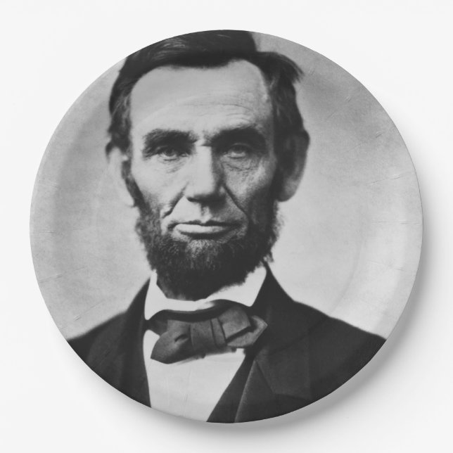Assiettes En Carton Abraham Lincoln Portrait (Devant)