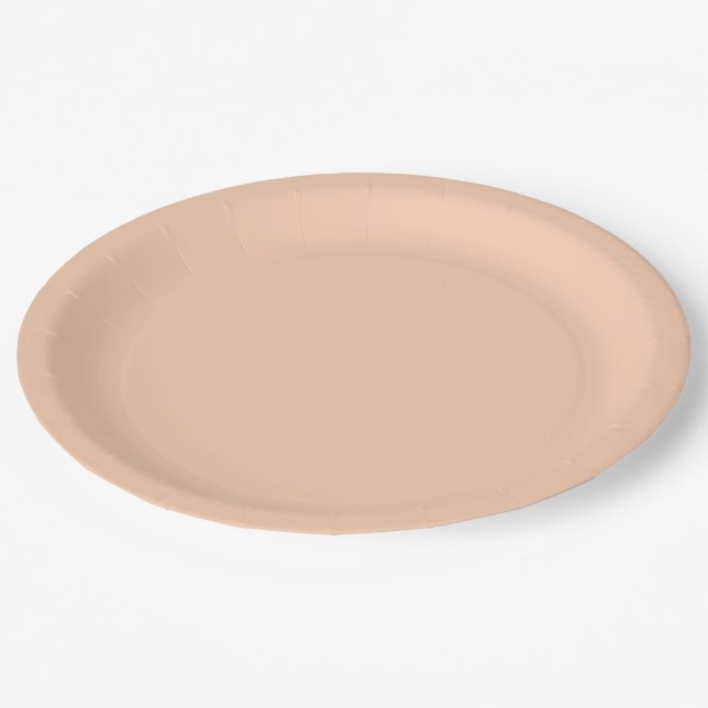 Assiettes En Carton abricot couleur (Angle)