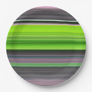 Assiettes En Carton Abstract #1: Lime and grey
