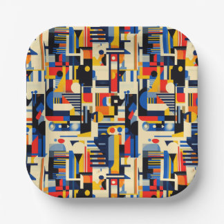 Assiettes En Carton Abstract primary color party