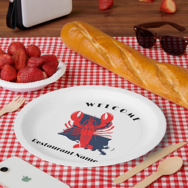 Assiettes En Carton Accueil moderne écrevisse rouge Louisiane nom pers (Pique-nique)