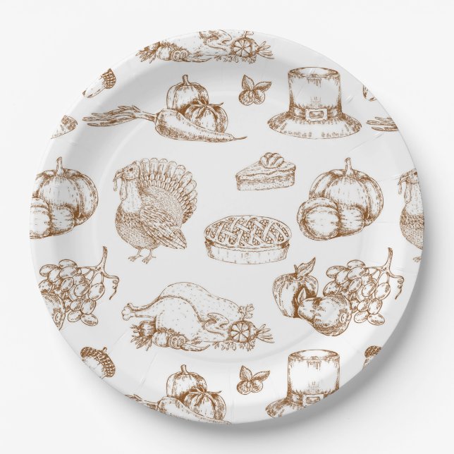 Assiettes En Carton Action de grâces (Devant)