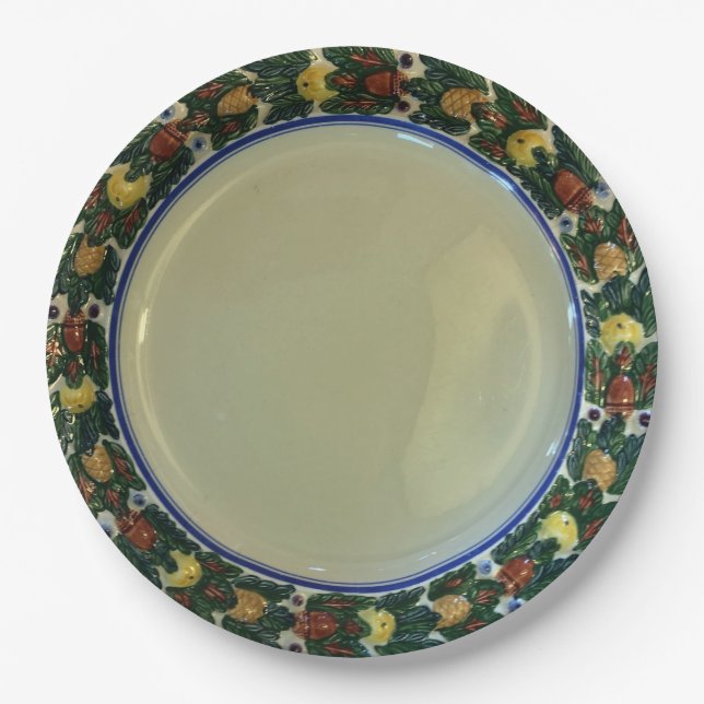 Assiettes En Carton Adams TitianWare della Robbia c1900 peint à la (Devant)