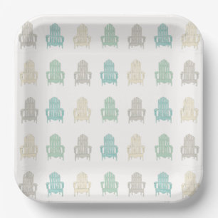 Assiettes En Carton Adirondack côtier Chaises Lake House Beach House