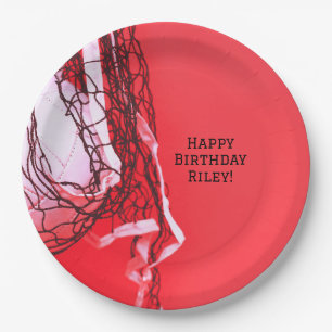 Assiettes En Carton Ado Red Birthday Party Net & Volleyball