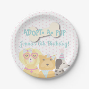 Assiettes En Carton Adopter un chiot Fête de chien