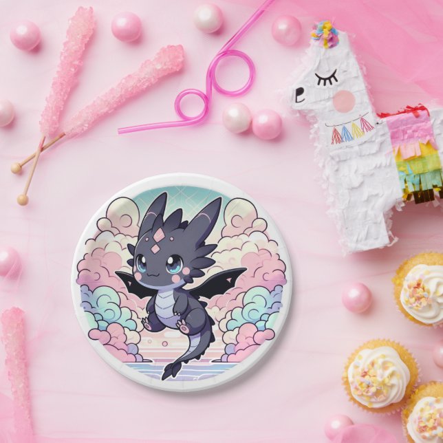 Assiettes En Carton Adorable Baby shower Dragon (Fête)