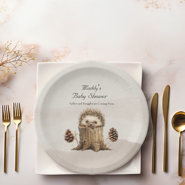 Assiettes En Carton Adorable Bébé mignon Baby shower de hérisson (Créateur téléchargé)