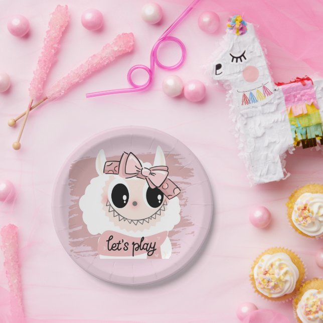 Assiettes En Carton Adorable - Monstre Whimsical (Fête)