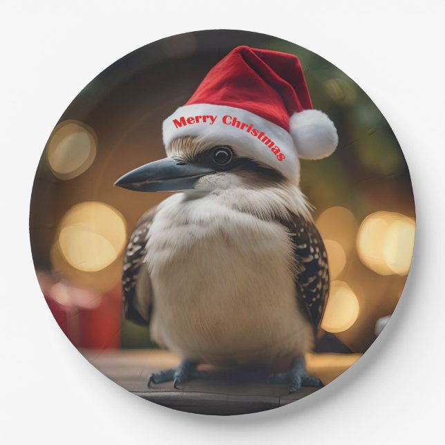 Assiettes En Carton adorable Noël Kookaburra, (Devant)
