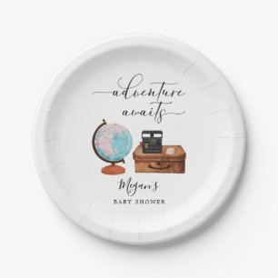 Assiettes En Carton Adventure Await Baby showers de voyage