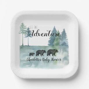 Assiettes En Carton Adventure Await Rustic Bears Baby shower