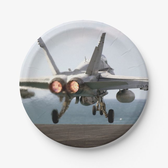 Assiettes En Carton Aéronefs militaires lançant un porte-avions (Devant)
