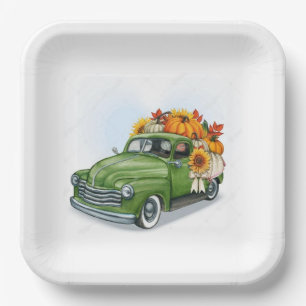 Assiettes En Carton Affaire Harvest In a Green Truck