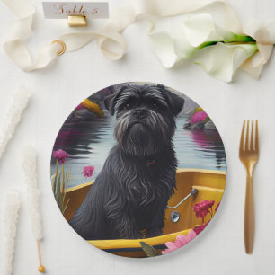 Assiettes En Carton Affenpinscher Chien sur une pagaie : une aventure 