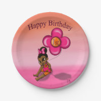 African American Baby Girl 1er anniversaire