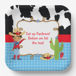 Assiettes En Carton African American Cowboy Western Anniversaire