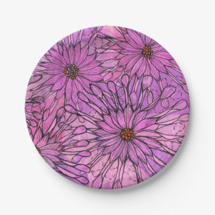 Assiettes En Carton African Daisy Cape Daisies Fleurs roses Art Floral