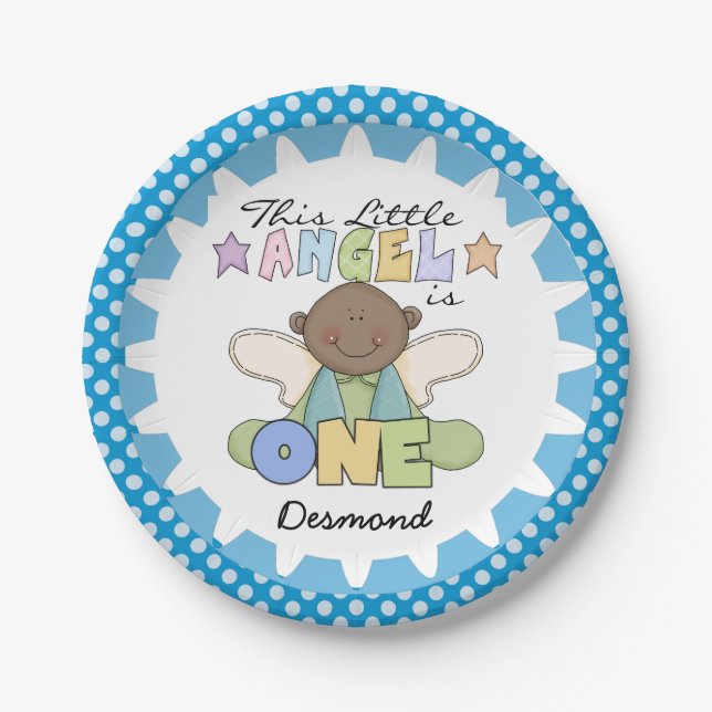 Assiettes En Carton Afro-Américain 1er Plaques Papier Anniversaire (Devant)