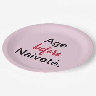 Assiettes En Carton Age avant Naivete en Plaque de papier rose