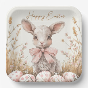 Assiettes En Carton Agneau de printemps et Pastel Chasse aux oeufs de