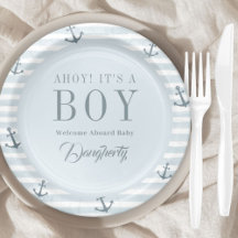 Ahoy C'est un garçon Baby shower nautique Personna