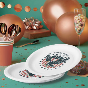 Assiettes En Carton Aigle Américain Rétro