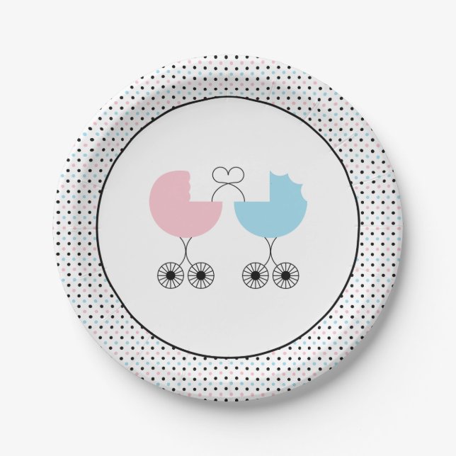 Assiettes En Carton Aimez les plats communs de baby shower de boguets, (Devant)