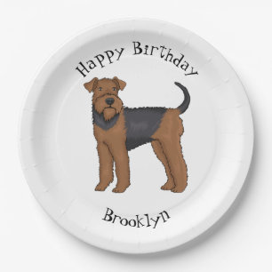 Assiettes En Carton Airedale terrier dog cartoon