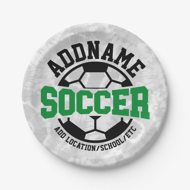 Assiettes En Carton AJOUT PERSONNALISÉ NOM Joueur de football Cravate- (Devant)