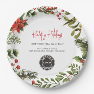 Assiettes En Carton Ajouter Business Logo Holidays Company Annual Even