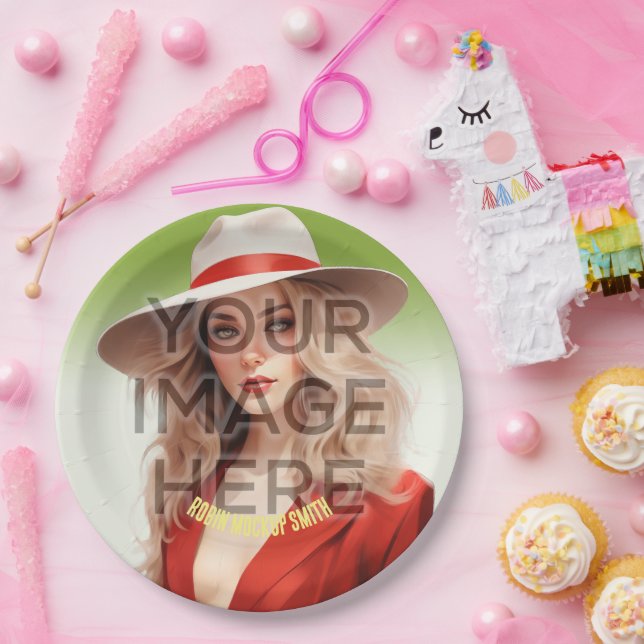 Assiettes En Carton Ajouter une photo personnalisée Plaques de papier  (Fête)