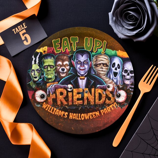 Assiettes En Carton Ajouter Vos Propres Mots Personnalisé Halloween Mo (Créateur téléchargé)