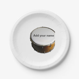 Assiettes En Carton Ajouter votre nom texte brun noir tambour battemen