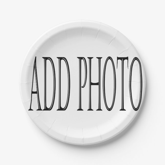 Assiettes En Carton ajoutez vos propres plaques à papier de photo (Devant)