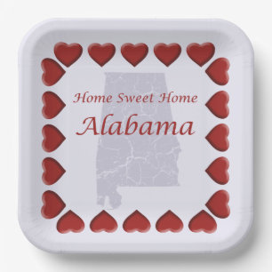 Assiettes En Carton Alabama Home Sweet Home 9"
