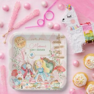 Assiettes En Carton Alice Adventure dans Woderland Baby shower Tea Par