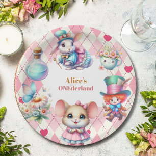 Assiettes En Carton Alice au pays des merveilles 1er anniversaire Oned