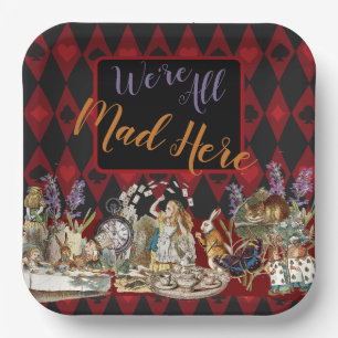 Assiettes En Carton Alice au pays des merveilles Mad Cheshire Chat