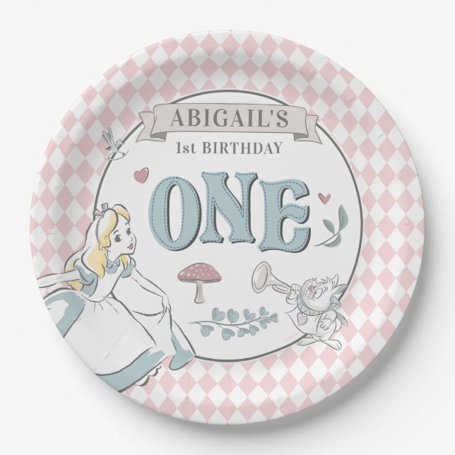 Assiettes En Carton Alice Au Pays Des Merveilles | Premier anniversair (Devant)