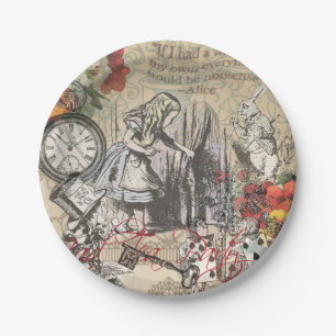 Assiettes En Carton Alice Aventures au Pays des Merveilles Rideau Clas