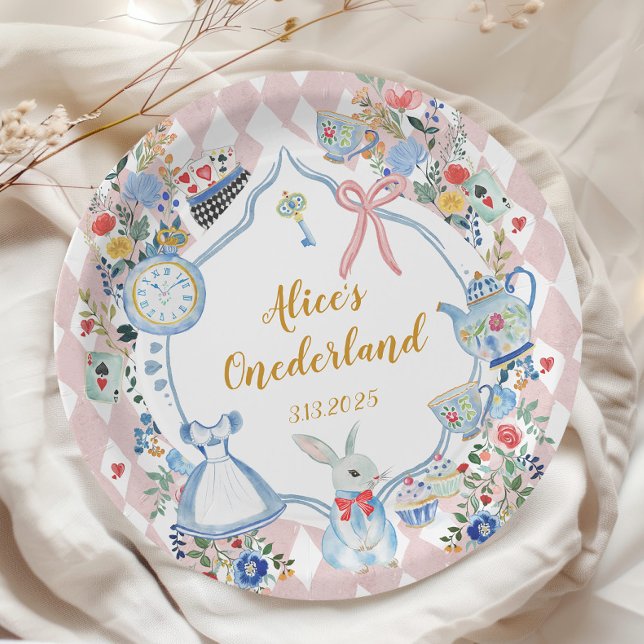 Assiettes En Carton Alice dans l'Onederland Anniversaire lunaire (Créateur téléchargé)
